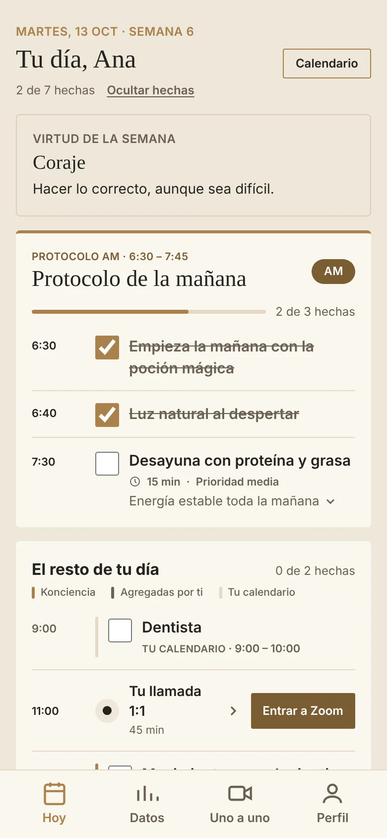 Pantalla Hoy: protocolo de la mañana, paso a paso