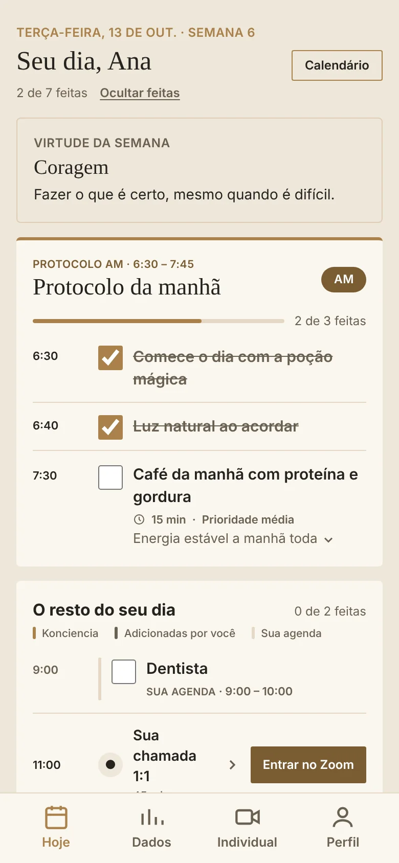 Tela Hoje: protocolo da manhã, passo a passo